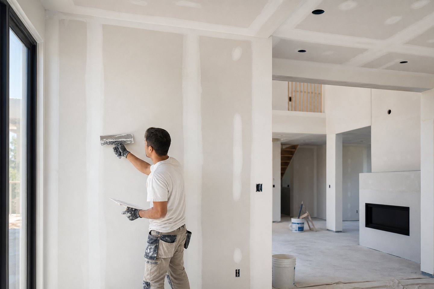 Professional plasterboard stopping and surface finishing